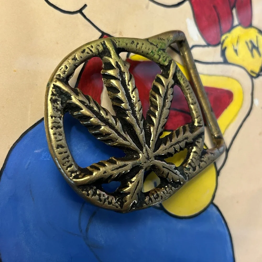 Vintage Brass Mary Jane Belt Buckle 70s